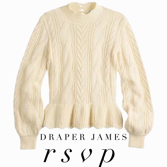 Draper James Sweaters - DRAPER JAMES RSVP cream Knitted Ruffled Sweater size M
by DRAPER JAMES RSVP